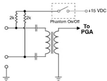 2k 2k Phantom On/Off +15 VDC To PGA