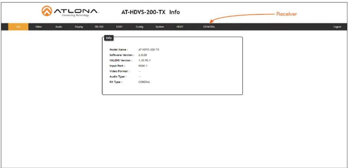 AT-LONA Connecting Technology AT-HDVS-200-TX Info Info Video Audio Display RS-202 EDD Config System HDBT GENERAL Logout Info Model Name : AT-HDVS-200-TX Software Version : 2.0.00 VALENS Version : 1.30.92.1 Input Port : HDMI 1 Video Format : -- Audio Type : -- RX Type : GENERAL