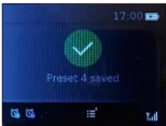 17:00 Preset 4 saved