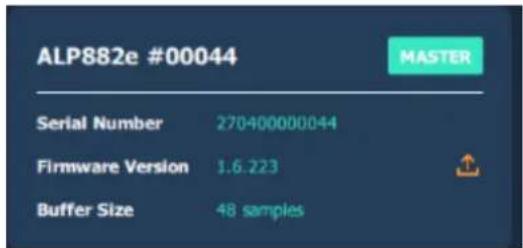ALP882e #00044 MASTER Serial Number 270400000044 Firmware Version 1.6.223 Buffer Size 48 samples