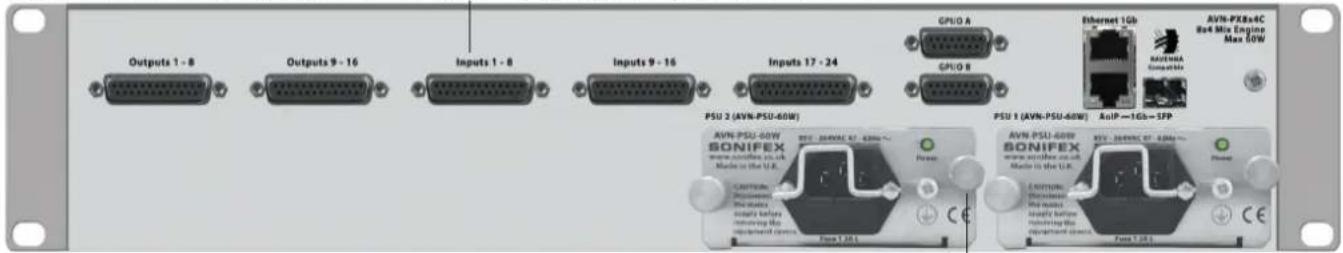Outputs 1 - 8 Outputs 9 - 16 Inputs 1 - 8 Inputs 9 - 16 Inputs 17 - 24 GPIO A GPIO B Ethernet 1Gb AVN-PSX8a4C Max 60W AVN-PSX8a4C Max 60W PSU 2 (AVN-PSU-60W) PSU 1 (AVN-PSU-60W) AutoP—1Gb—5FP AVN-PSU-60W SONIFEX BONIFEX BONIFEX BONIFEX BONIFEX BONIFEX BONIFEX BONIFEX BONIFEX BONIFEX BONIFEX BONIFEX BONIFEX BONIFEX BONIFEX BONIFEX BONIFEX BONIFEX BONIFEX BONIFEX BONIFEX BOSI 3.201 AVA 3.201