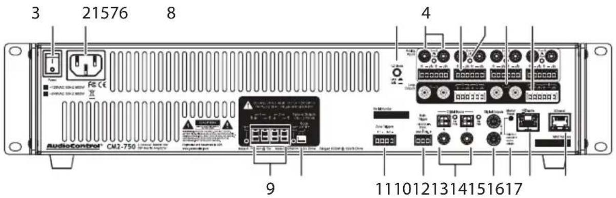 3 21576 8 4 Fe CE AudioControl® CM2-750 9 1110121314151617