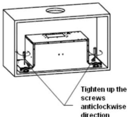 Tighten up the screws anticlockwise direction