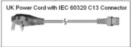 UK Power Cord with IEC 60320 C13 Connector