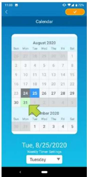 11:03 Calendar August 2020 Sun Mon Tue Wed Thu Fri Sat 26 27 28 29 30 31 1 2 3 4 5 6 7 8 9 10 11 12 13 14 15 16 17 18 19 20 21 22 23 24 25 26 27 28 29 30 31 1 2 3 4 5 December 2020 Tue, 8/25/2020 Weekly Timer Settings Tuesday