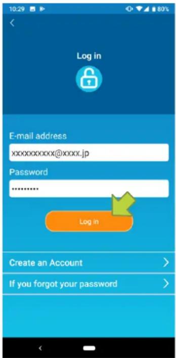 Log in E-mail address xxxxxxxxxx@xxxx.jp Password .......... Log in Create an Account > If you forgot your password >