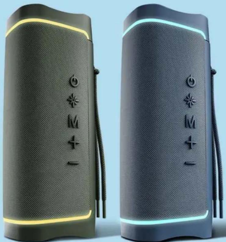 Two modern black and white electronic devices with glowing LEDs, no visible text or symbols on the surfaces.