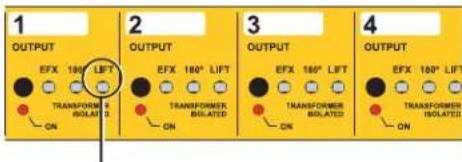 1 OUTPUT EFX 100° LIFT TRANSFORMER ISOLATED ON 2 OUTPUT EFX 100° LIFT TRANSFORMER ISOLATED ON 3 OUTPUT EFX 100° LIFT TRANSFORMER ISOLATED ON 4 OUTPUT EFX 100° LIFT TRANSFORMER ISOLATED ON