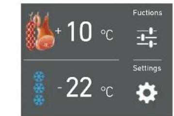 + 10 °C - 22 °C Fuctions Settings