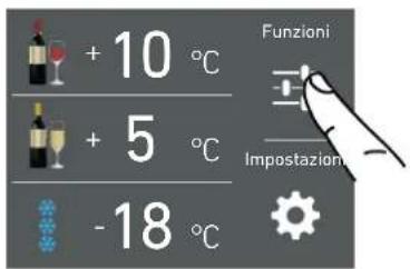 + 10 °C + 5 °C - 18 °C Funzioni Impostazioni
