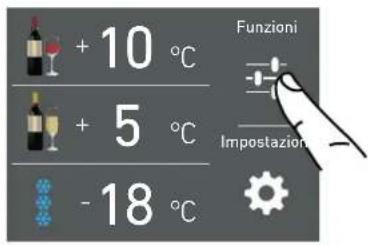 + 10 °C + 5 °C - 18 °C Funzioni Impostazione