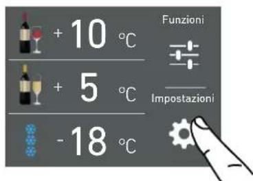 + 10 °C + 5 °C - 18 °C Funzioni Impostazioni