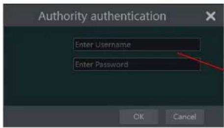 Authority authentication Enter Username Enter Password OK Cancel