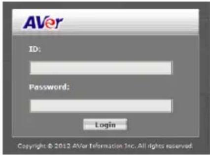 AVer ID: Password: Login Copyright © 2012 AVer Information Inc. All rights reserved.