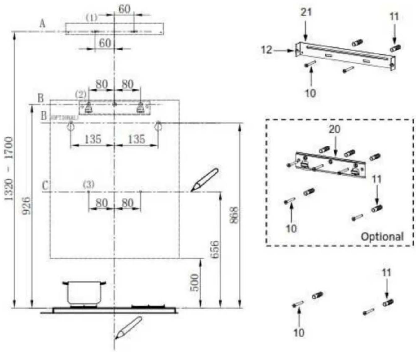 Sauber SCDP90B - WALL DRILLING AND BRACKET FIXING - 1