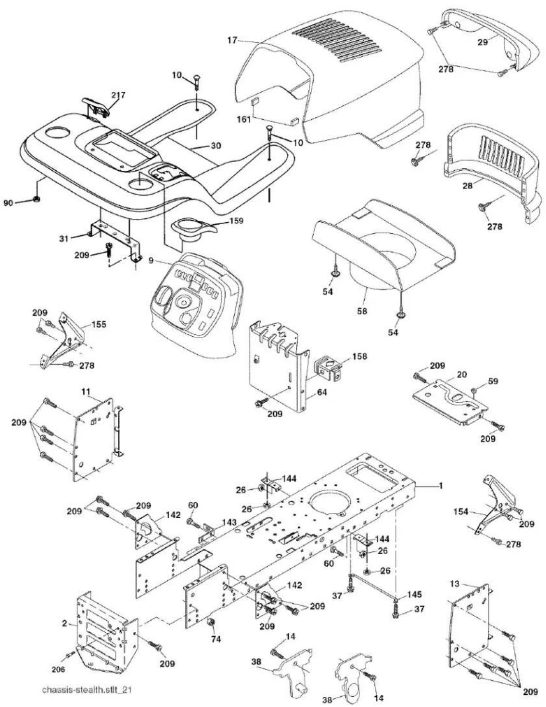 Exploded view diagram of a mechanical device with numbered components and assembly details