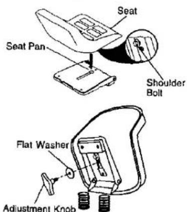 Seat Seat Pan Shoulder Bolt Flat Washer Adjustment Knob