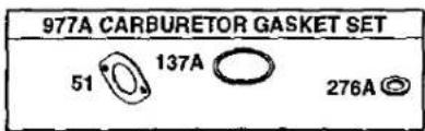 977A CARBURETOR GASKET SET 51 137A 276A