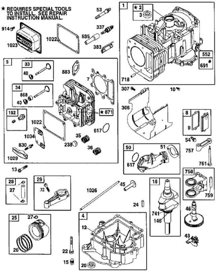 ★ REQUIRES SPECIAL TOOLS TO INSTALL. SEE REPAIR INSTRUCTION MANUAL. 53 914 1023 1022 635 337 383 33 40 34 868 40 192 1022 1034 830 1029 13 883 7 871 617 35 238 36 1026 45 24 16 741 146 758 759 46 43 28 27 29 32 25 27 26 4 12 22 15 20 1029 552 691 718 307 10 306 50 51 617 757 761