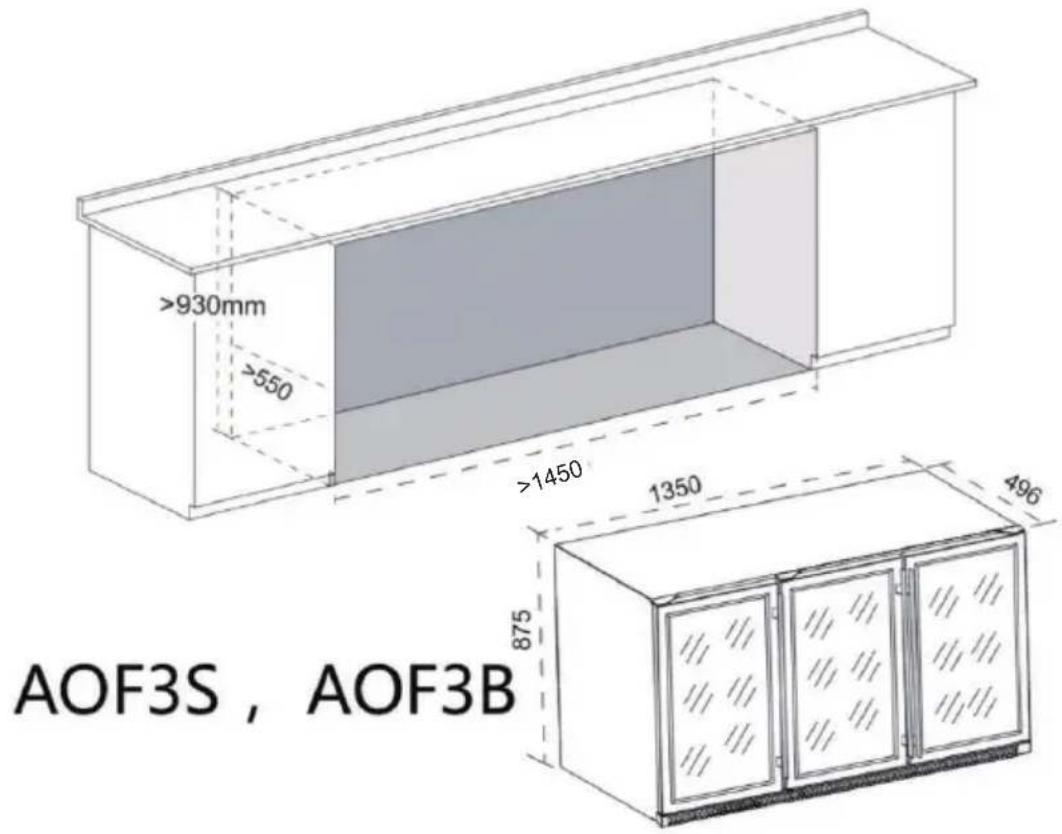 >930mm >550 >1450 1350 496 875 AOF3S, AOF3B