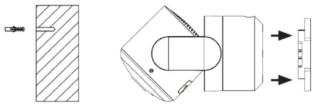 Technical line drawing of a mechanical assembly with cross-sectional and top views (no text or symbols)