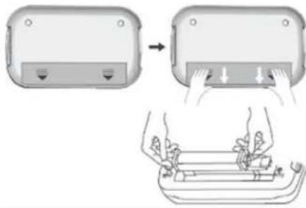 Diagram showing a device being processed with a tool, illustrating the process from external to internal components.