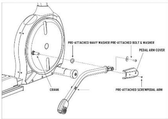 PRE-ATTACHED WAVY WASHER PRE-ATTACHED BOLT & WASHER PEDAL ARM COVER CRANK PRE-ATTACHED SCREWPEDAL ARM