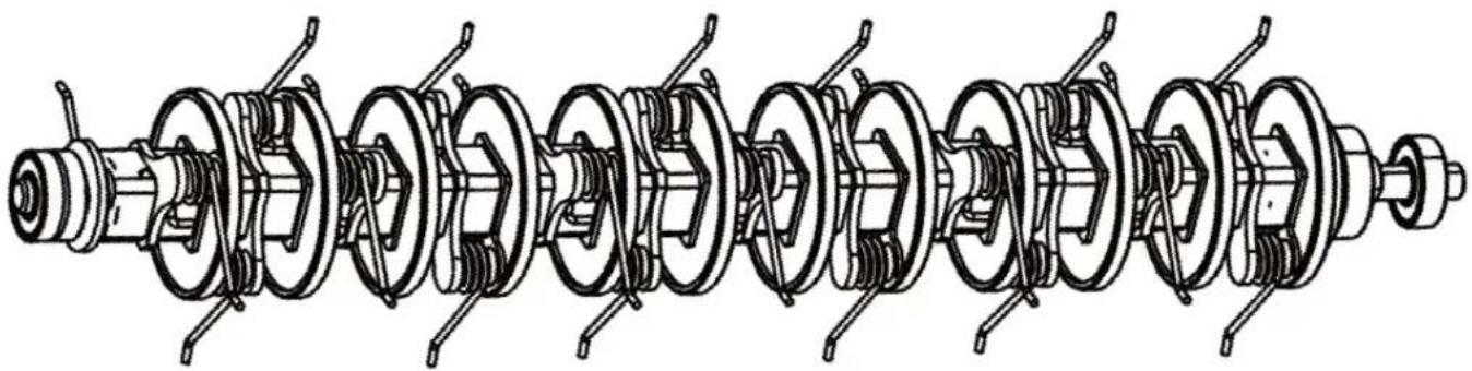 Technical line drawing of a mechanical spring assembly (no text or symbols)