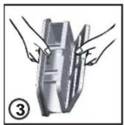Illustration of hands holding a metallic object with a numbered label (3) in the corner, no text or symbols.