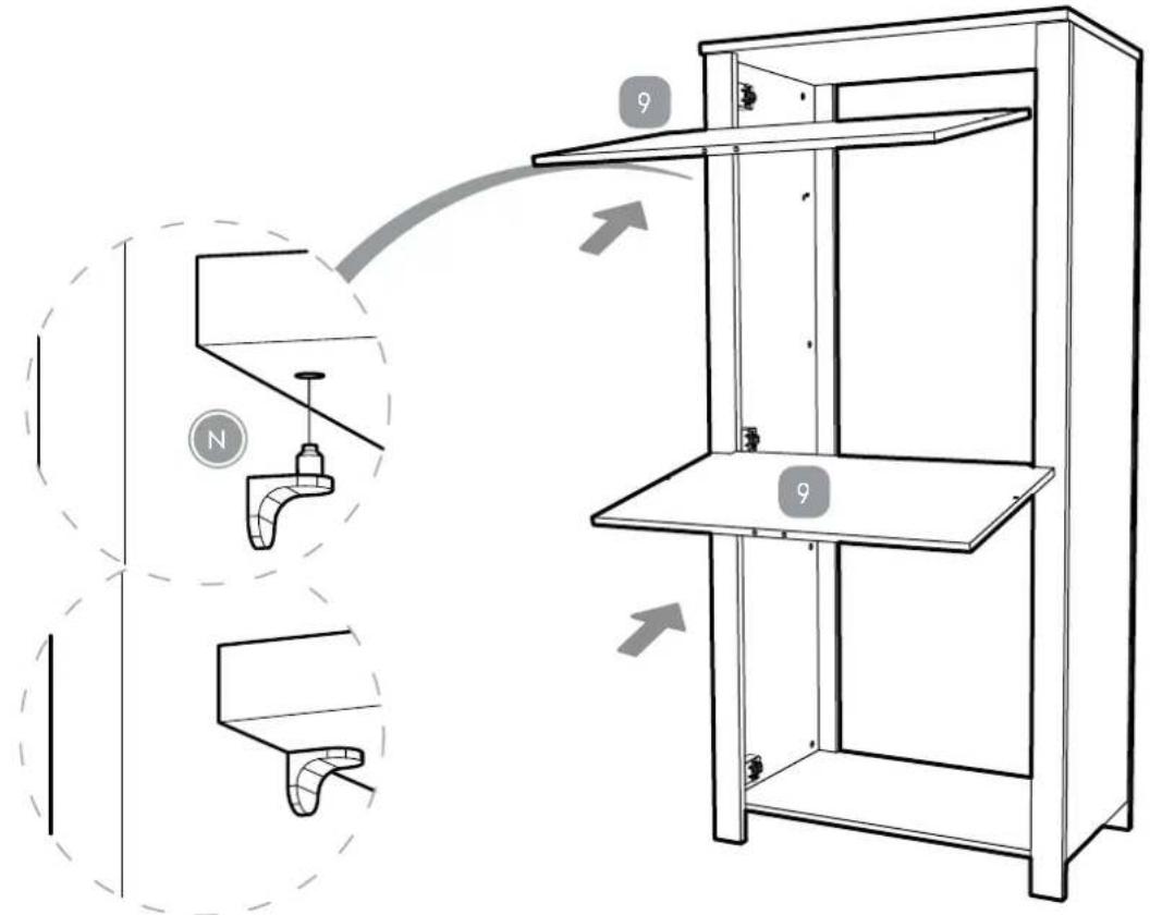 Diagram illustrating a staircase structure with labeled components and directional arrows indicating movement or assembly.