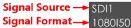 Signal Source → SDI1 Signal Format → 1080I50