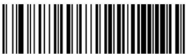 Black and white barcode image with vertical lines and a central dot