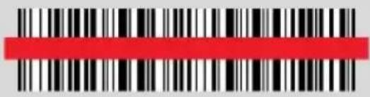 Barcode image with a red horizontal bar at the center, likely for digital scanning or labeling purposes.