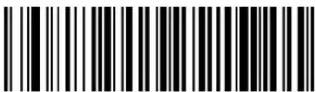 Black and white barcode image with vertical lines and a central dot