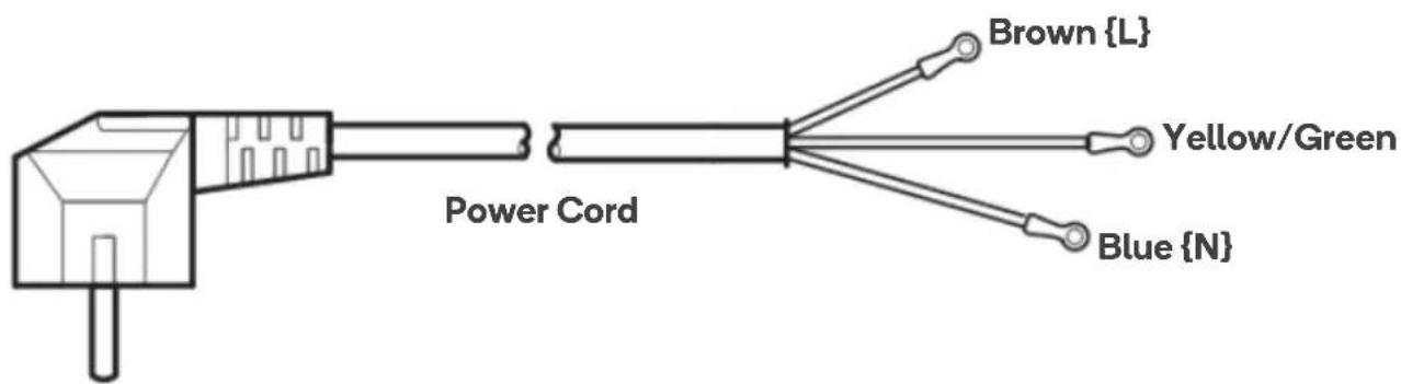 Power Cord Brown {L} Yellow/Green Blue {N}