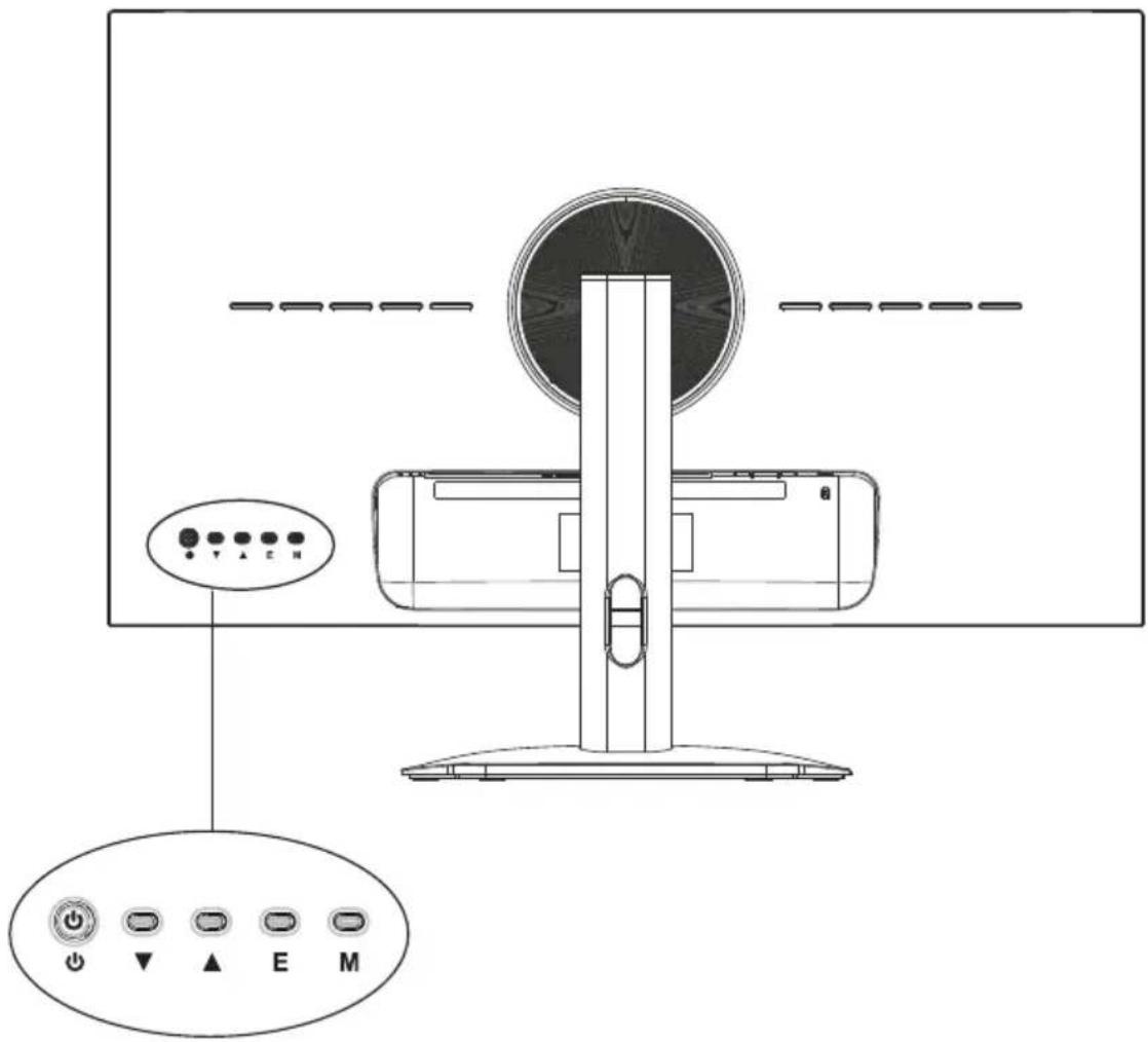 Diagram of a portable air conditioner unit with labeled control buttons and indicator lights