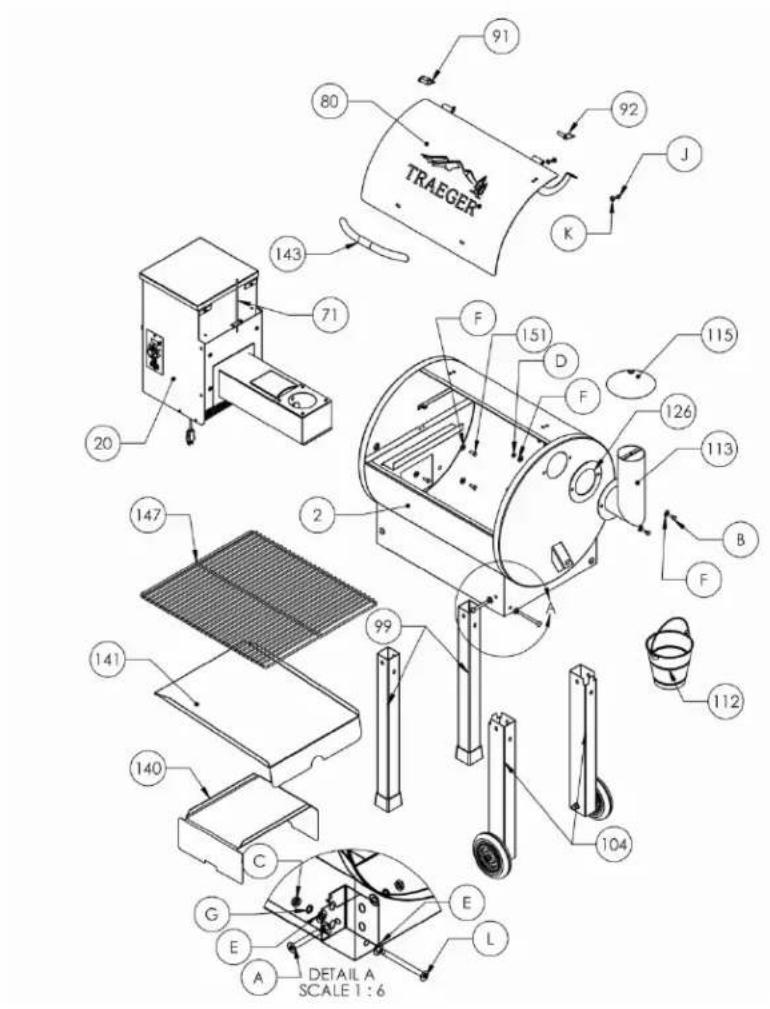 91 80 92 J K TRAEGER 71 143 20 F 151 D F 115 126 113 B F 147 2 99 141 140 C 104 112 E DETAIL A SCALE 1 : 6 A L G E