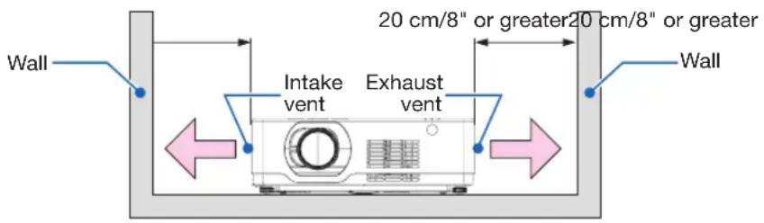 Wall Intake vent Exhaust vent 20 cm/8" or greater 20 cm/8" or greater Wall