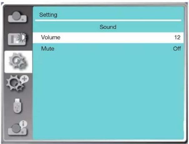 Setting Sound Volume 12 Mute Off