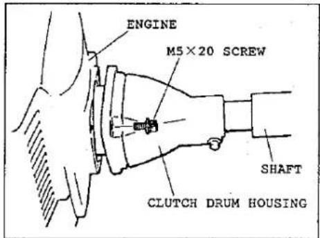 ENGINE M5×20 SCREW SHAFT CLUTCH DRUM HOUSING