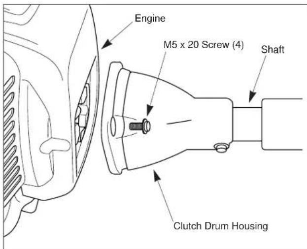 Engine M5 x 20 Screw (4) Shaft Clutch Drum Housing