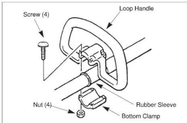 Screw (4) Loop Handle Nut (4) Rubber Sleeve Bottom Clamp