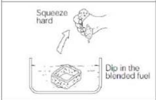 Squeeze hard Dip in the blended fuel
