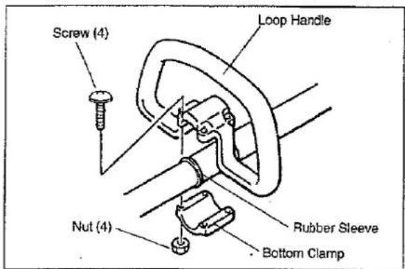 Screw (4) Loop Handle Nut (4) Rubber Sleeve Bottom Clamp