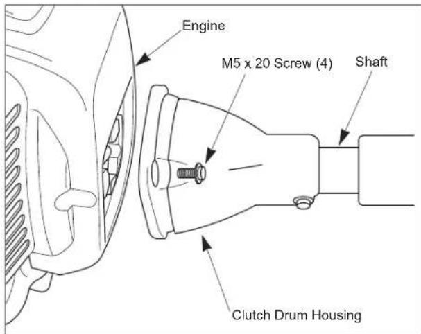 Engine M5 x 20 Screw (4) Shaft Clutch Drum Housing