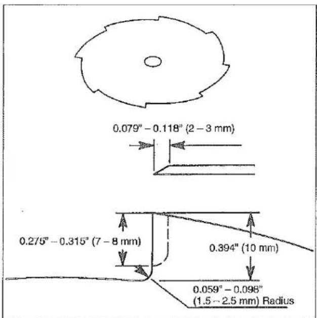 0.079" - 0.118" (2 - 3 mm) 0.275" - 0.315" (7 - 8 mm) 0.394" (10 mm) 0.059" - 0.098" (1.5 - 2.5 mm) Radius