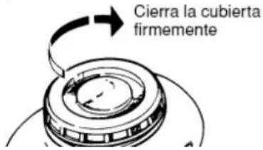 Cierra la cubierta firmemente