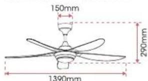 150mm 290mm 1390mm