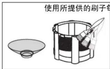 使用所提供的刷子每