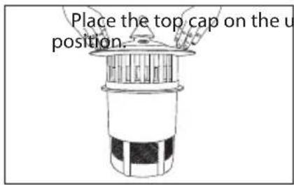 Place the top cap on the u position.